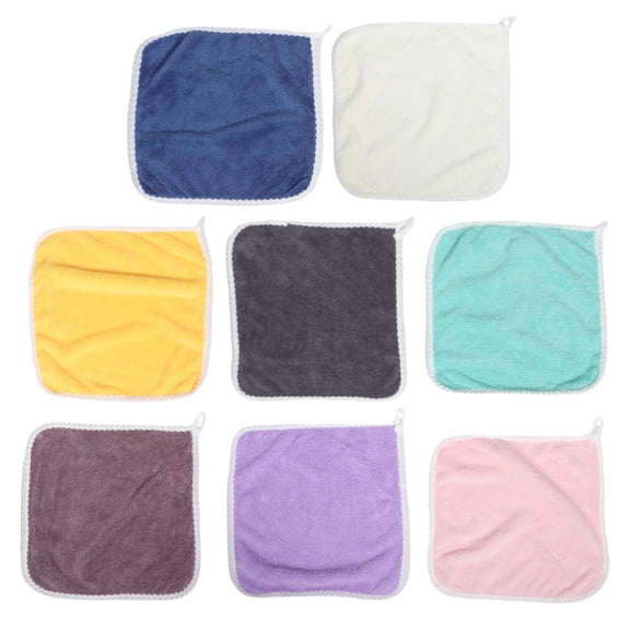HONMEET 8Pcs Soft Flannel Washcloths for Face and Body Assorted Colors Home Use