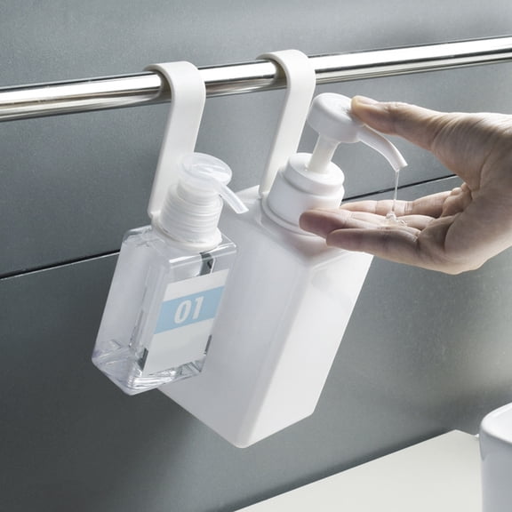 HONMEET 8Pcs Bathroom Bottle Hanger White Wall Mounted Hooks for Shower Gel and Shampoo