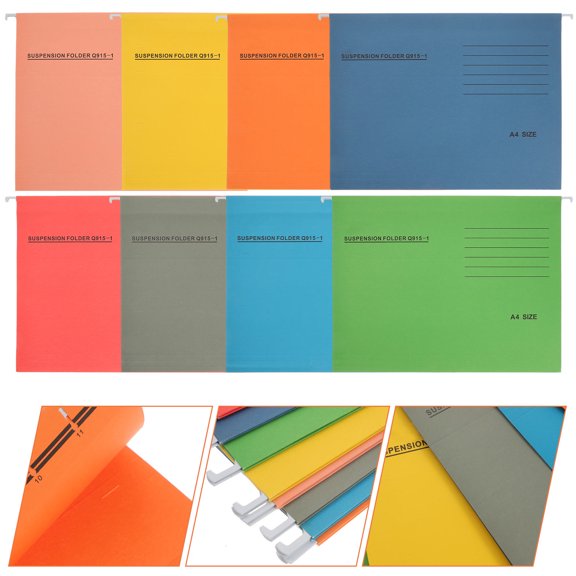 HONMEET 8Pcs A4 Suspension File Folder Hanging Holder with Wide Opening for Office Organization