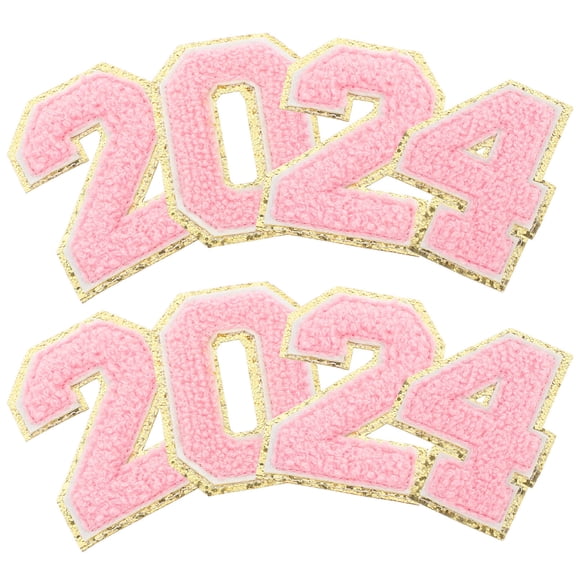 HONMEET 8Pcs Pink Towel Embroidery Patches for Clothes Bags Hats Crafts Decorative Repair Sew On Iron On 11.8X2.2In