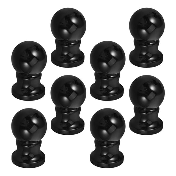 HONMEET Flagpole Ball Topper, Black ABS, Weather Resistant, Easy Install, 8Pcs
