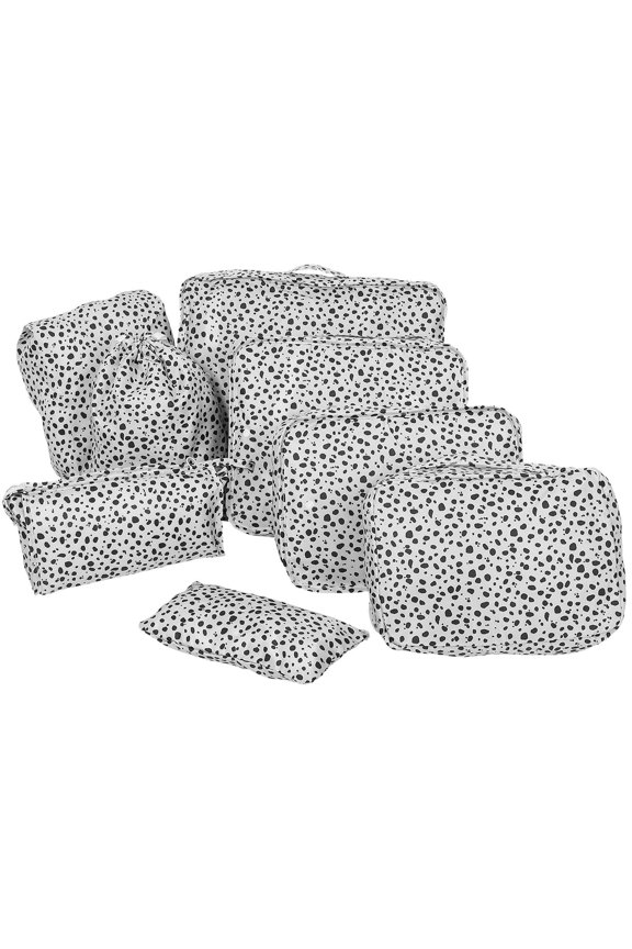 Stylish Multi Fabric Travel Cosmetics Pouch for Storage Use 8Pcs