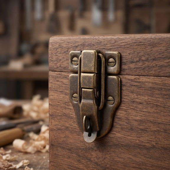 HONMEET 8Pcs Snap Lock Hasp Latches with Metal Duckbilled Clasp for Secure Closure of Wooden Storage Boxes