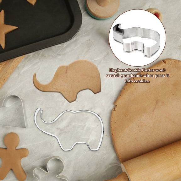 HONMEET 8Pcs Stainless Steel Elephant Cookie Cutter Perfect for DIY Home Baking