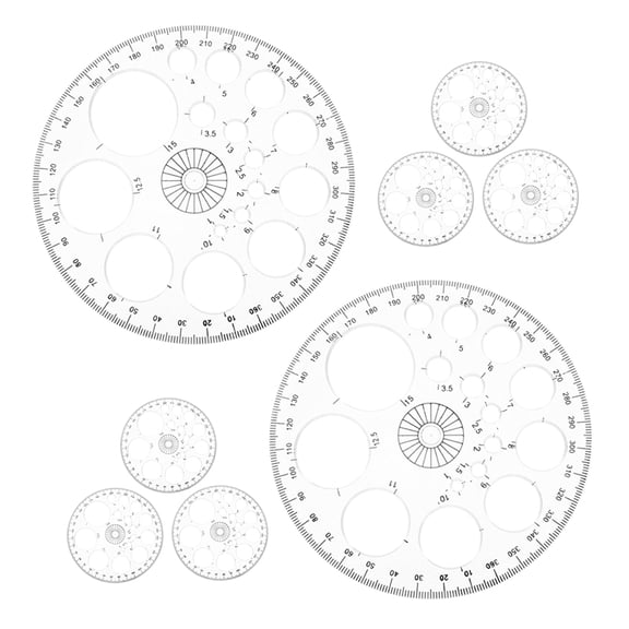 HONMEET Clear Plastic Protractor Tool for Drawing and Measuring 8Pcs