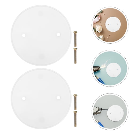 HONMEET 8Pcs White Electrical Box Cover Plates for Ceiling Light Fixtures with Easy Installation and Sleek Design