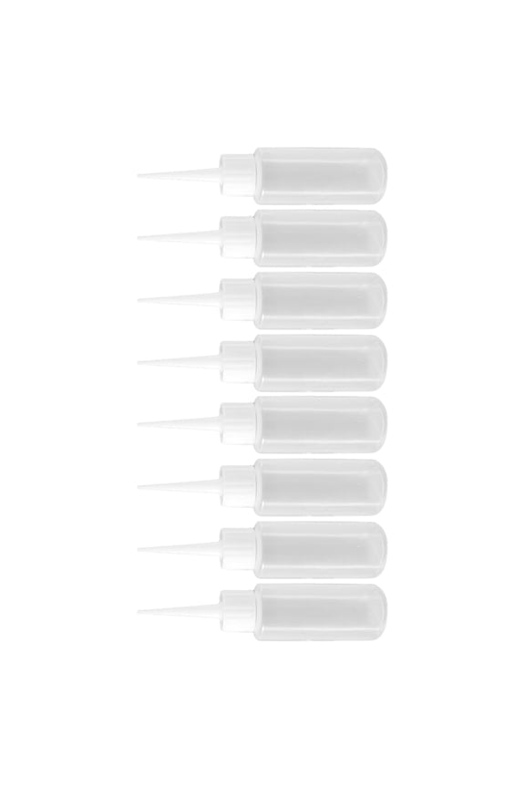 8Pcs White Refillable Plastic Bottles 50Ml Pointed Mouth for Precise Dispensing
