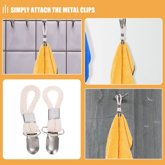 HONMEET 8pcs Simple Design Cloth Loops Easy Hanging for Kitchen Bath Towels