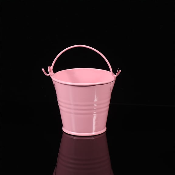HONMEET 8pcs Mini Tinplate Flower Pots for Home Decor and Small Plants in Pink for Windowsills