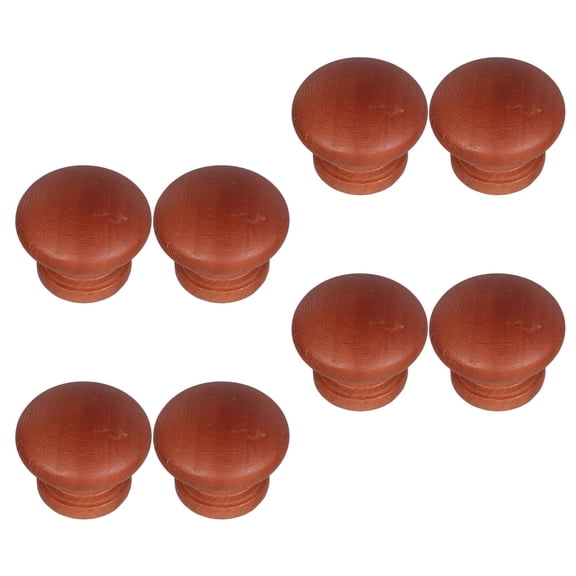 HONMEET Vintage Wooden Drawer Pulls Rustic Cabinet Knobs Brown for Home Decor 8Pcs