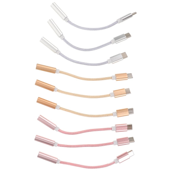 HONMEET Back to School Headphone Jack Extender Aux Cord Adapter Assorted Color 9Pcs
