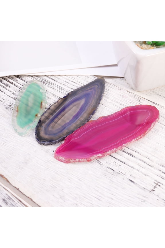 9-Piece Natural Agate Slices Assorted Colors for Geode Wedding Centerpieces and Home Decor