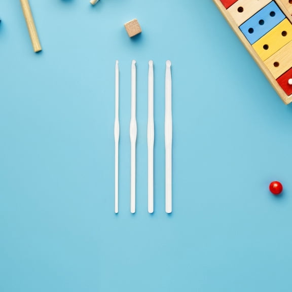 HONMEET 9pcs Acrylic Yarn Knitting Tools for Beginners White Crochet DIY Art Supplies