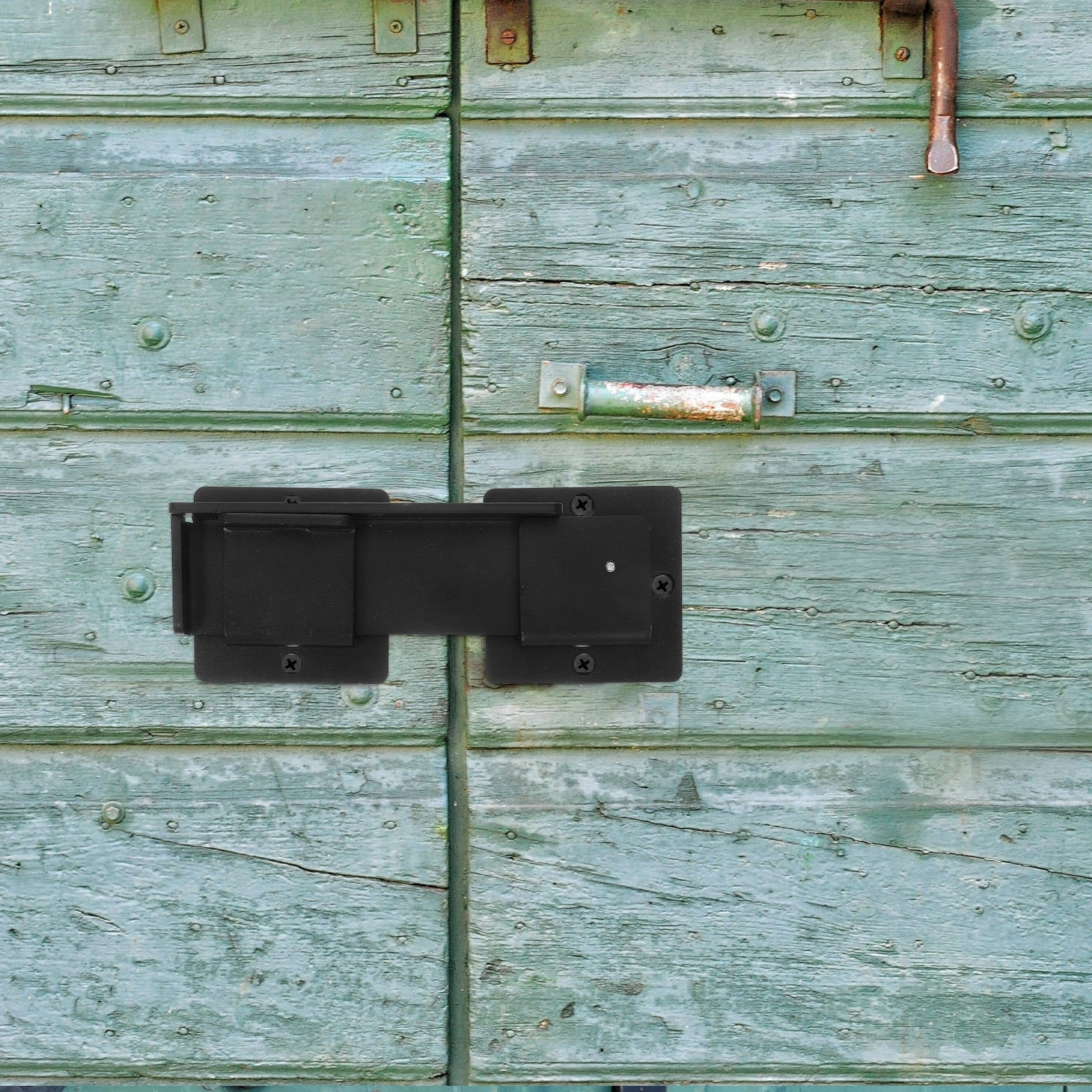 HONMEET Black Aluminum Alloy Gate Latch Lock for Outdoor Wooden Fence, 1 Piece Hardware Accessory