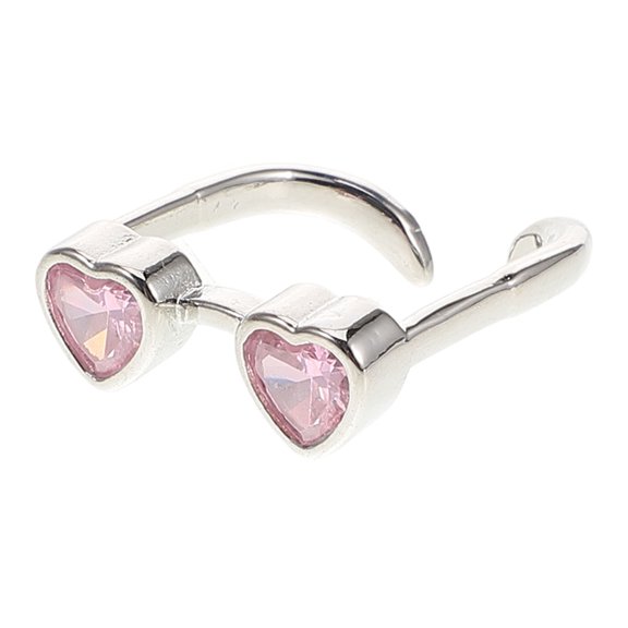 HONMEET Heart Crystal Finger for Women, Zinc Alloy Eyeglasses Style, 1 Set, Trendy Accessories for Back to School