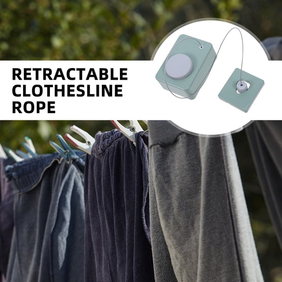 HONMEET Adjustable Invisible Clothesline Green ABS and Steel Wire for Home Laundry