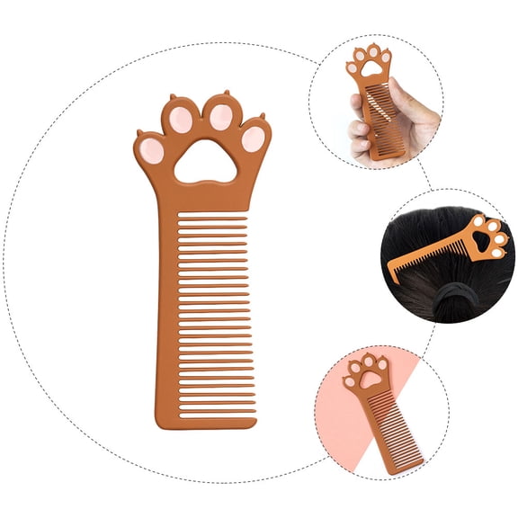 HONMEET Brown Zinc Alloy Hairstyling Comb with Portable Cat Paw Design and Comfortable Grip for Easy Styling