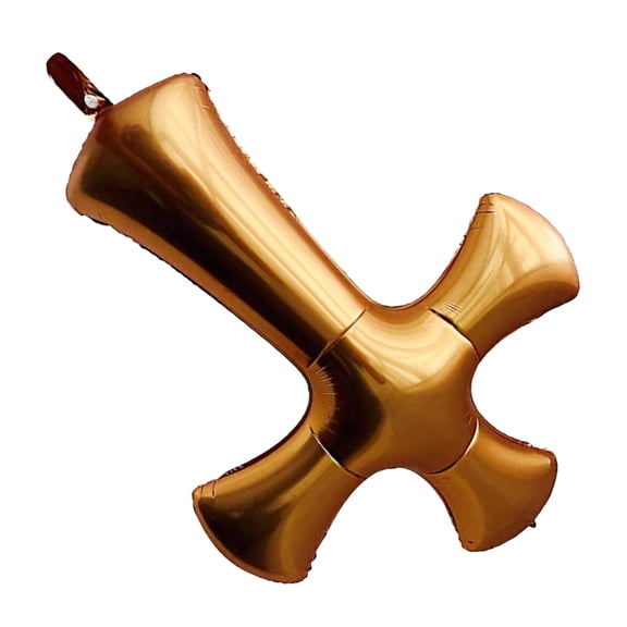 HONMEET Aluminium Film Golden Cross Shape Balloons for Birthday Party Decor with Cartoon Design 1Pack