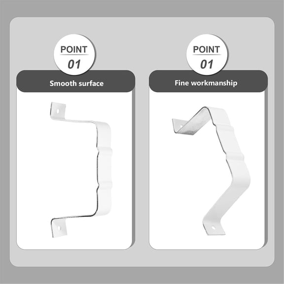 HONMEET Aluminum Alloy Gutter Support Clips Drainage Systems White 8 x Screws