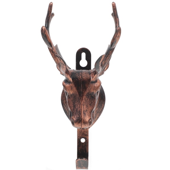 HONMEET Animal Coat Hooks Deer Head Wall Hook Dark Brown Plastic 1Pcs For Home Use Hanging Clothes And Accessories