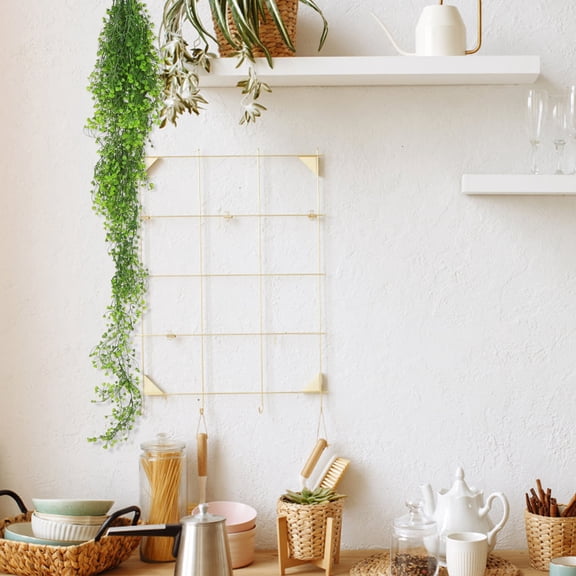 HONMEET Realistic Green Artificial Hanging Vine Plant for Wall Decoration, Boho Style Indoor Outdoor Room Decor