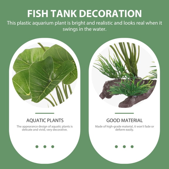HONMEET Lifelike Green Plastic Freshwater Aquarium Plant for Betta Tank and Aquarium Decor