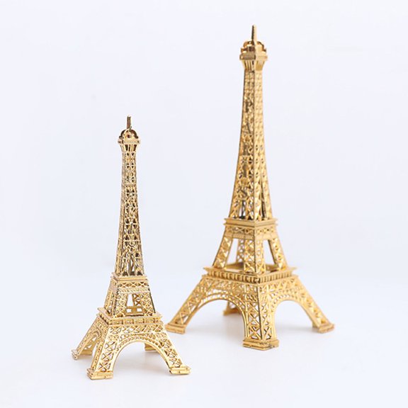 HONMEET Artistic Zinc Alloy Eiffel Tower Figurine Golden Metal Model for Bedroom Decor