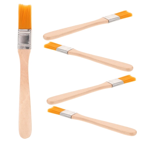HONMEET 5Pcs Durable Paint Brush Set with Ergonomic Wooden Handle for Home and Art Use