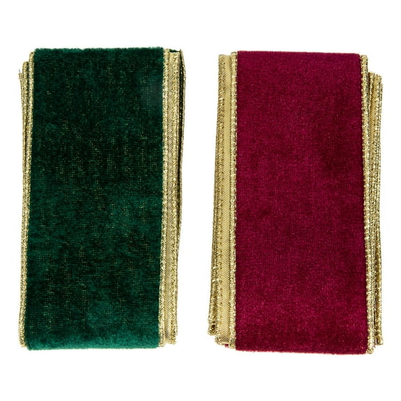 HONMEET Assorted Color Wear Resistant Flocking Ribbon for Christmas Present and Decor Craft