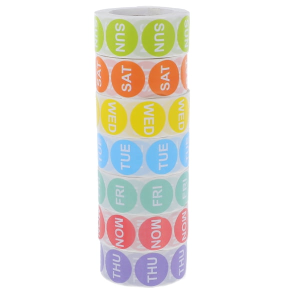 HONMEET Assorted Color Weekday Labels Stickers for Calendars Folders and Inventory Management