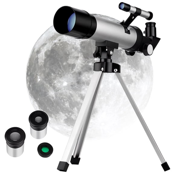 HONMEET Telescope For Adults Refractor Telescope Silver 1 Set High Definition Observation