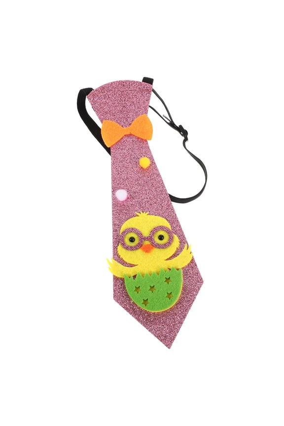Back to School Easter Costume Accessories Necktie Adjustable Pink Felt 1Pack Stage Performance