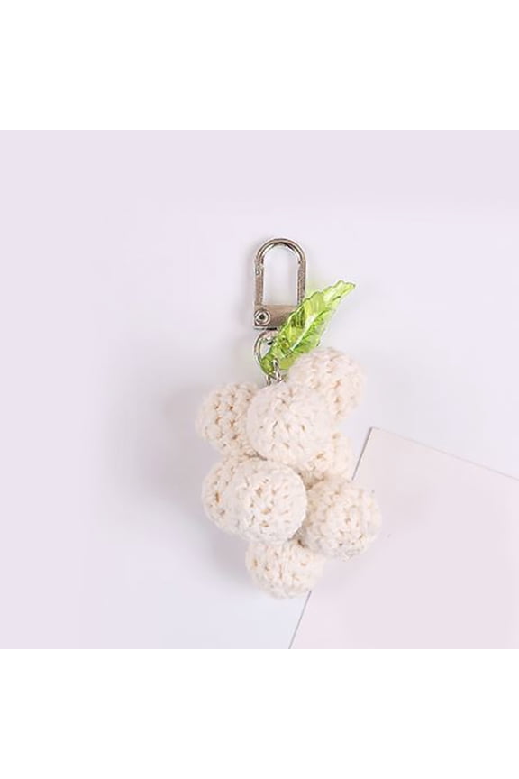Grape Keychain Assorted Color Handmade Knitted Bag Charm 2Pcs