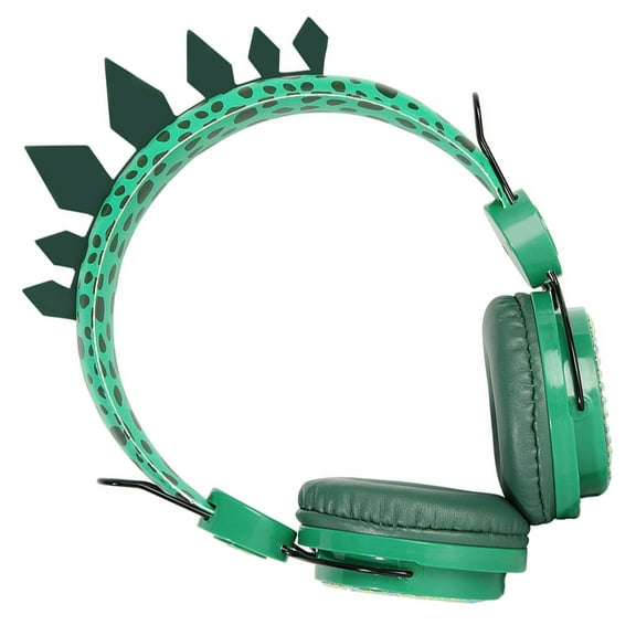HONMEET Wired Over-Ear Headphones for Back to School, Green Dinosaur Design Headset with Built-in Mic, 1 Set
