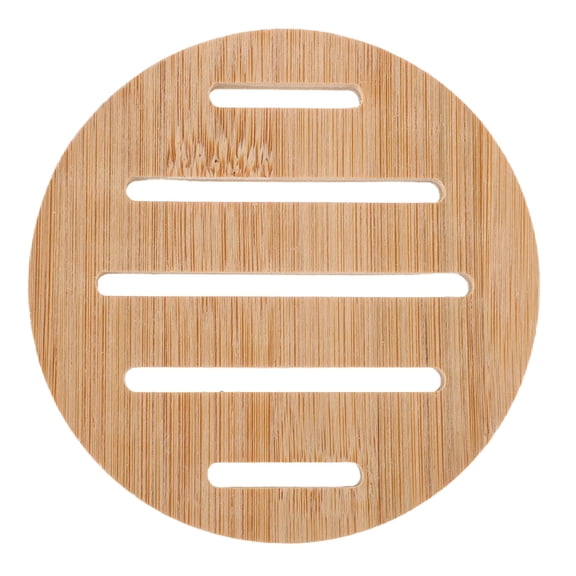 HONMEET Khaki Bamboo Coasters Natural Insulation Pads for Hot Pots and Tea Cups with Breathable Surface for Home Use