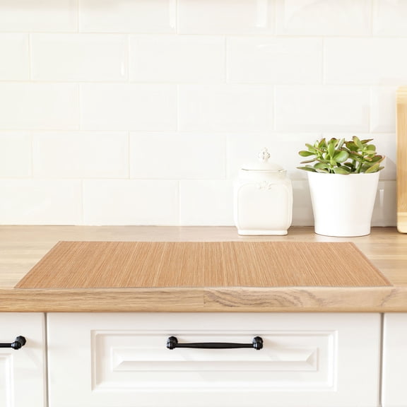 HONMEET Bamboo Place Mats Weaving Mug Mat Light Brown Rustic Cuttable 1Pcs