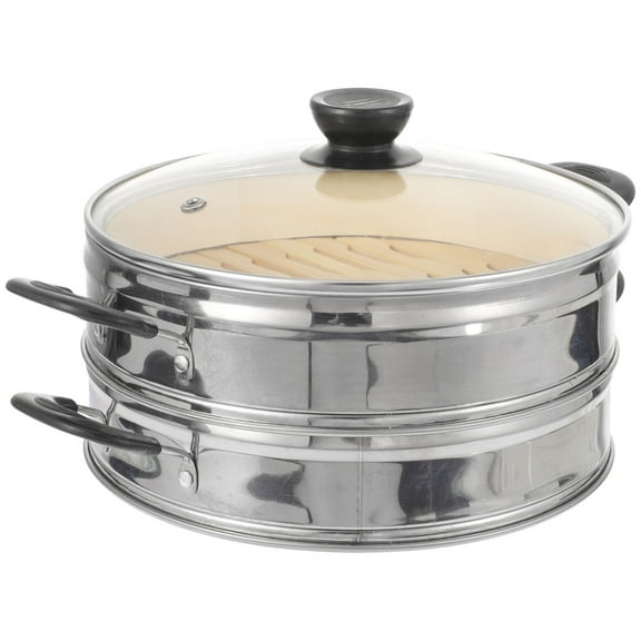 HONMEET Bamboo Steamer 1 Cooking Silver Round Chinese Style Commercial Use