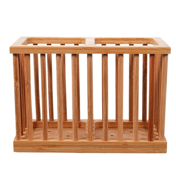 HONMEET Bamboo Utensil Organizer with Open Structure for Drying Forks Spoons and Chopsticks At Dining Table