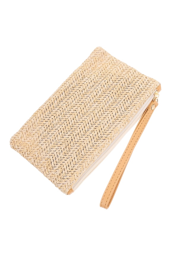 Beach Wristlet Clutch Bag for Women Straw Travel Purse Elegant Design 1 Piece