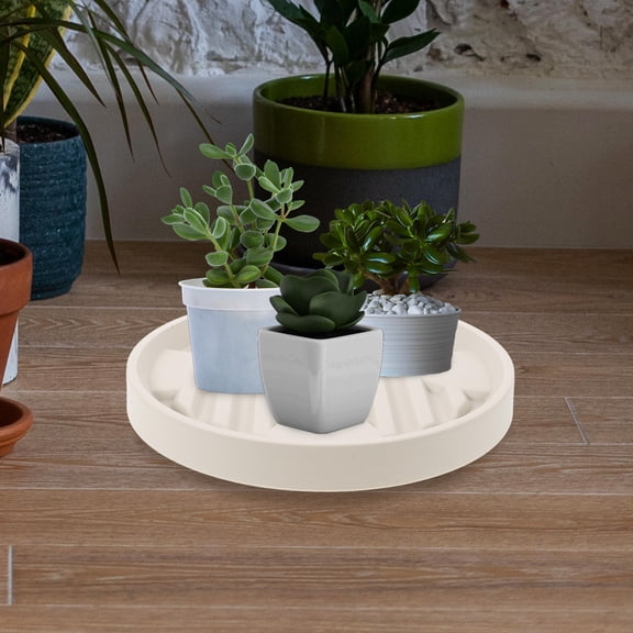 HONMEET Beige Plant Pot Mover Trolley with 360 Degree Rotating Wheels for Indoor and Garden Use