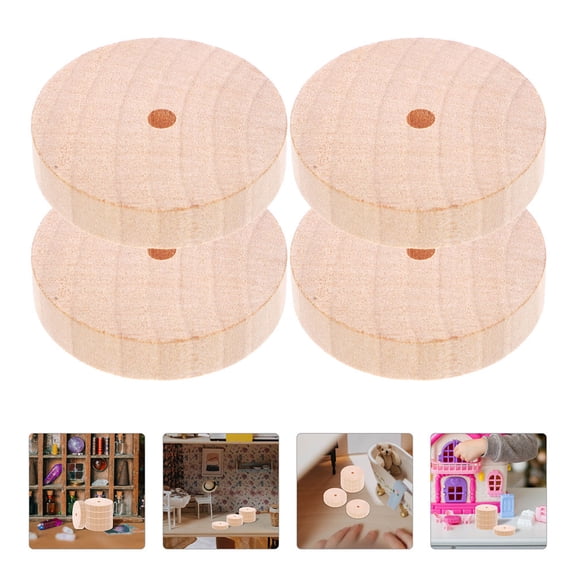 HONMEET Wooden Car Wheels Beige for Kids Hand-Eye Coordination, Craft Projects, and Home Decor