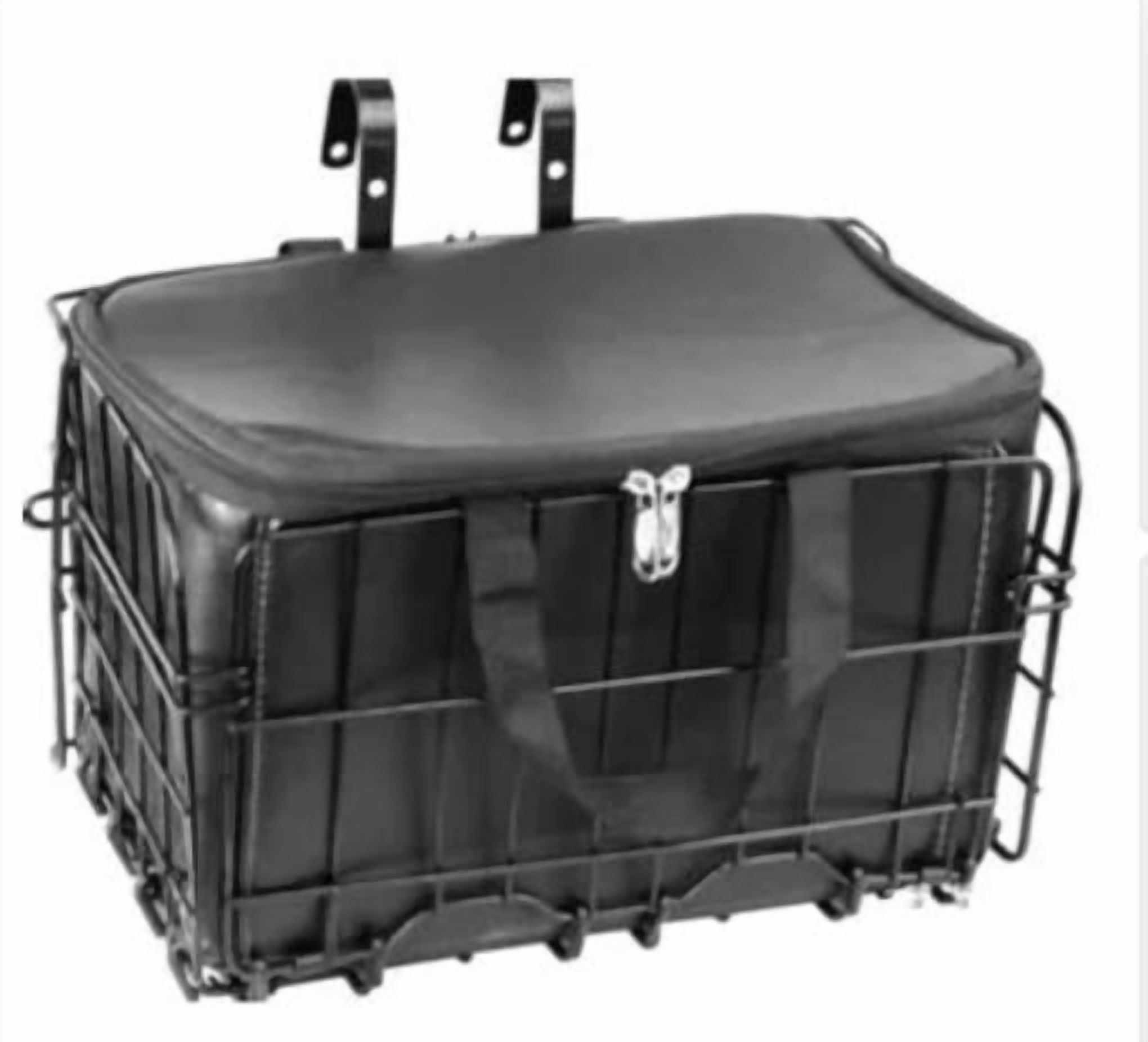 HONMEET Folding Front and Rear Bike Basket with Detachable Liner Bag - Pet Carrier and Grocery Storage Rack for Cycling
