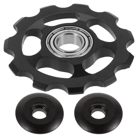 HONMEET Rear Derailleur Pulley Wheel, Lightweight Aluminum Alloy Bike Replacement Part in Black for Smooth and Precise Gear Shifting