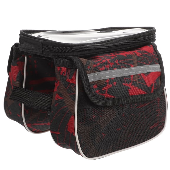 HONMEET Bike Saddle Bag Red Camouflage with Oxford Cloth and TPU for Cycling 1Set