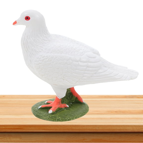 HONMEET Artificial Realistic Birds White Dove Statue Plastic 1Pack For Indoor Decoration