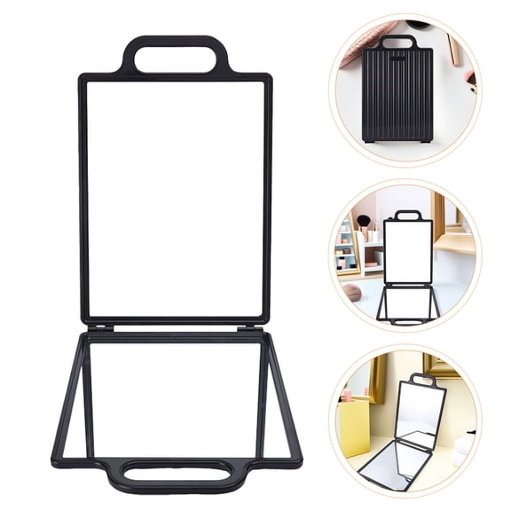 HONMEET Black Folding Makeup Mirror with Double Sides for Precise Haircut and Styling