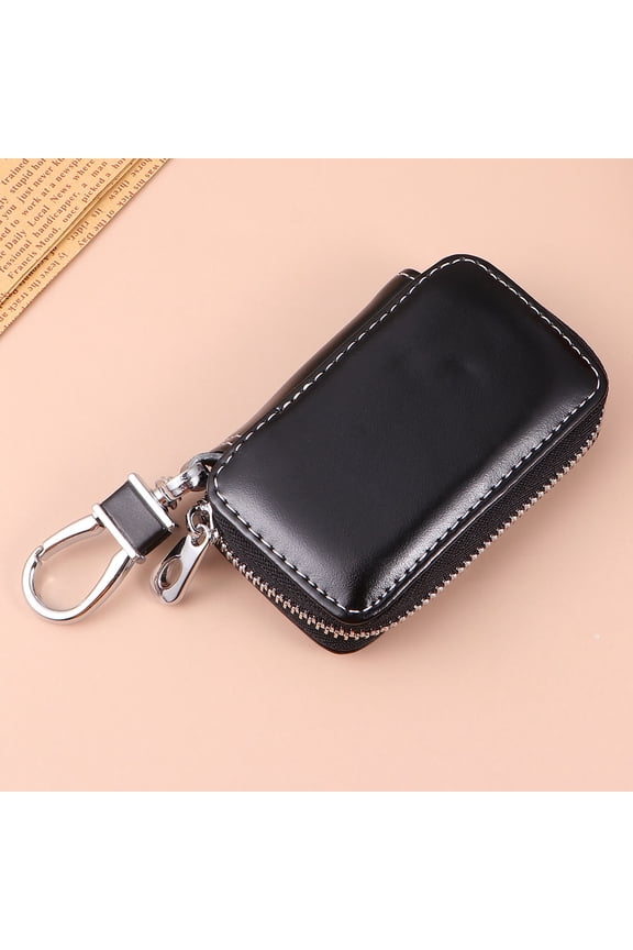 Black Hanging Waist Key Pouch Stylish Car Key Bag with Large Capacity for Keys and Coins