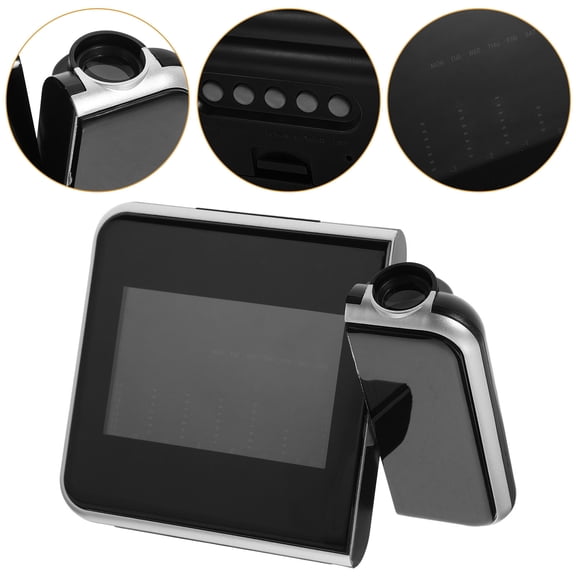 HONMEET Black Digital Projection Clock with LED Time Display and Adjustable Projection Angle