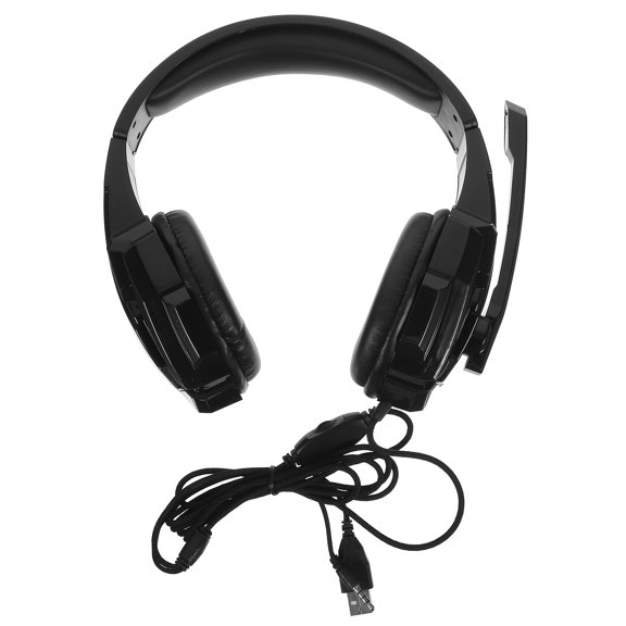 HONMEET Black Luminous Game Headset, Plastic, for Computer, Comfortable Long Wear, Mic