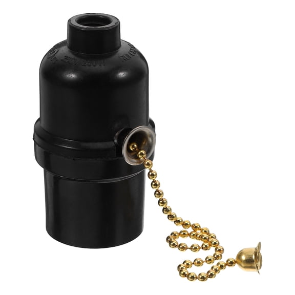 HONMEET Black Pull Chain Light Socket with E26 Standard Base for Home Vintage Lamp Replacement